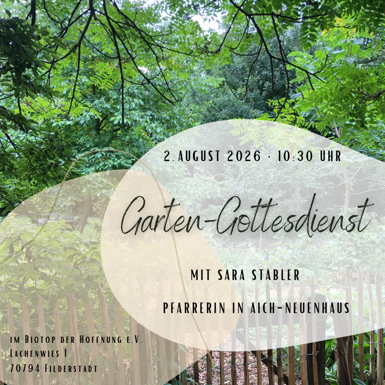 Garten-Gottesdienst im Biotop der Hoffnung